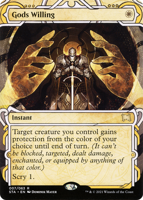 Gods Willing (STA-007) - Strixhaven Mystical Archive: (Showcase) (Borderless) Etched Foil