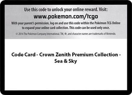 Code Card - Sea & Sky Premium Collection  Crown Zenith - Code Card