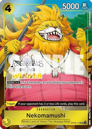 Nekomamushi (Online Regional 2024 Vol. 3) [Winner] (OP06-110) - One Piece Promotion Cards Foil