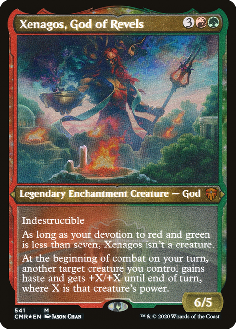 Xenagos, God of Revels (Foil Etched) (CMR-541) - Commander Legends: (enchantment) Etched Foil
