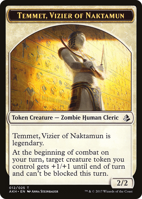 Temmet, Vizier of Naktamun Token (AKH-012) - Amonkhet Tokens