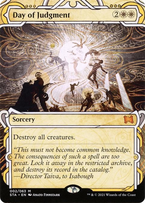 Day of Judgment (STA-002) - Strixhaven Mystical Archive: (Showcase) (Borderless) Etched Foil
