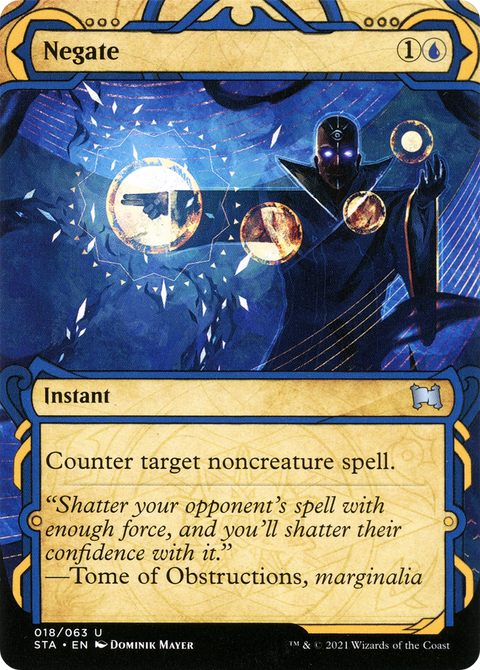 Negate (STA-018) - Strixhaven Mystical Archive: (Showcase) (Borderless) Etched Foil