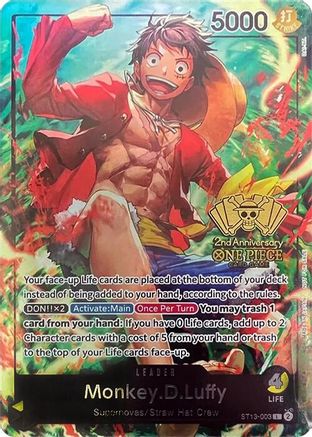 Monkey.D.Luffy (2nd Anniversary Tournament) (ST13-003) - One Piece Promotion Cards Foil