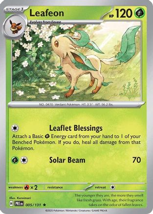 Leafeon 005/131  - Reverse Holofoil SV Prismatic Evolutions - Rare