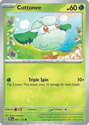 Cottonee 007/131  - Reverse Holofoil SV Prismatic Evolutions - Common