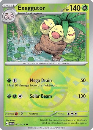 Exeggutor (Poke Ball Pattern) 002/131  - Holofoil SV Prismatic Evolutions - Uncommon