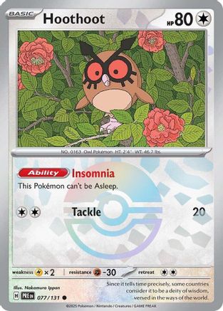 Hoothoot (Poke Ball Pattern) 077/131  - Holofoil SV Prismatic Evolutions - Common