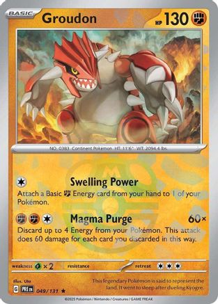 Groudon (Master Ball Pattern) 049/131  - Holofoil SV Prismatic Evolutions - Rare