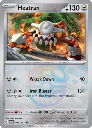 Heatran (Master Ball Pattern) 068/131  - Holofoil SV Prismatic Evolutions - Uncommon