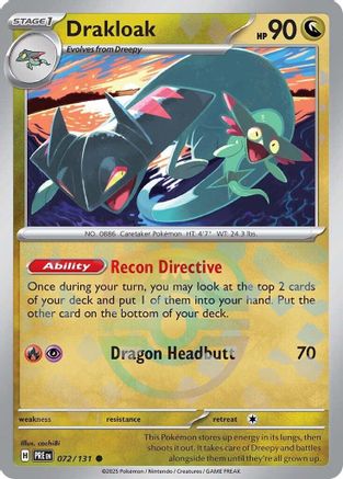 Drakloak (Master Ball Pattern) 072/131  - Holofoil SV Prismatic Evolutions - Common