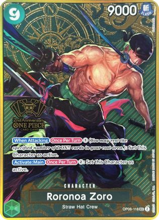 Roronoa Zoro (One Piece Japanese Version 2nd Anniversary Set) (OP06-118) - One Piece Promotion Cards Foil