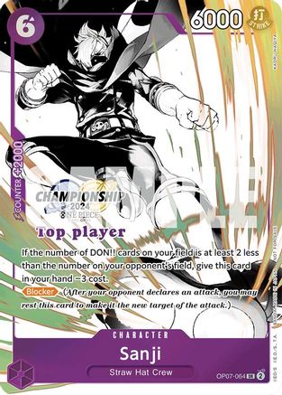 Sanji (Championship 2024 Top Player Pack Vol. 2) (OP07-064) - One Piece Promotion Cards Foil