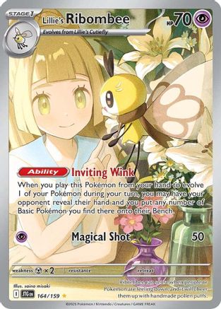 Lillie's Ribombee 164/159  - Holofoil SV09 Journey Together - Illustration Rare