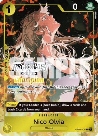 Nico Olvia (Regional Champion Card Set 2025 Vol.1) (OP09-106) - One Piece Promotion Cards Foil