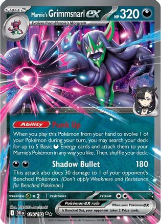 Marnie's Grimmsnarl ex 136  - Holofoil SV10 Destined Rivals - Double Rare