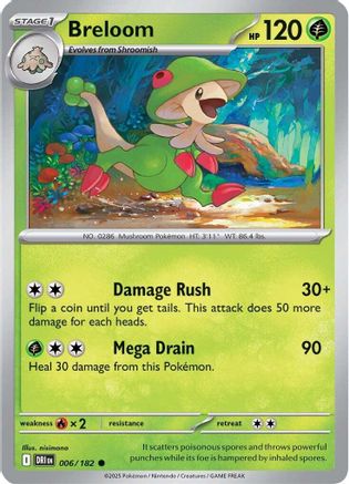 Breloom 006  - Reverse Holofoil SV10 Destined Rivals - Common