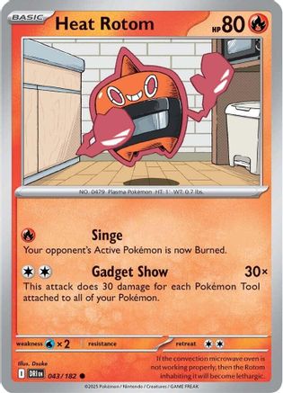 Heat Rotom 043  - Reverse Holofoil SV10 Destined Rivals - Common