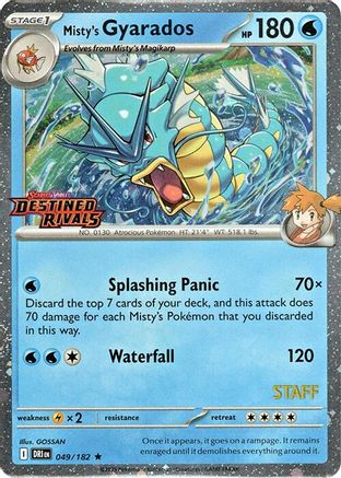 Misty's Gyarados (Prerelease) [Staff] 049  - Holofoil Miscellaneous Cards & Products - Rare