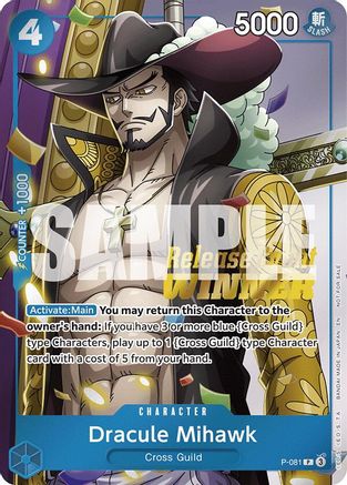 Dracule Mihawk (OP11 Release Event Winner) (P-081) - One Piece Promotion Cards Foil