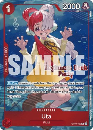 Uta (Beginners Deck Party [ST-23] - [ST-28] Winner Pack) (OP09-002) - One Piece Promotion Cards Foil