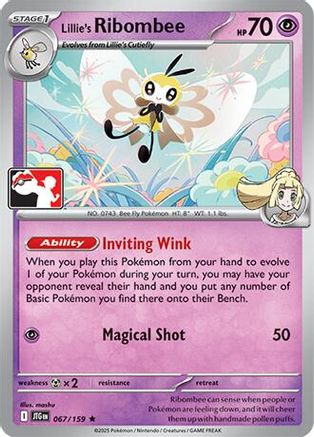 Lillie's Ribombee 067/159  - Holofoil Prize Pack Series Cards - Rare