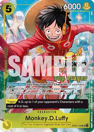 Monkey.D.Luffy (CS 25-26 Top Player Pack) (OP07-109) - One Piece Promotion Cards Foil