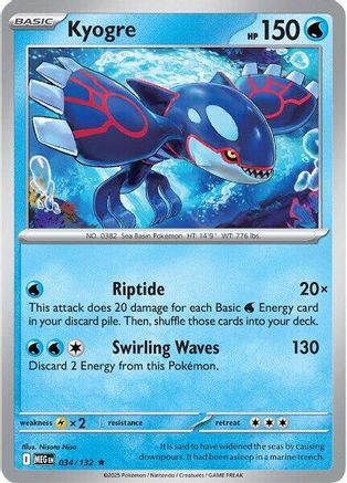 Kyogre 034  - Holofoil ME01 Mega Evolution - Rare