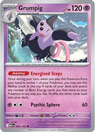 Grumpig 063  - Reverse Holofoil ME01 Mega Evolution - Uncommon