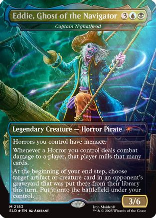 Eddie, Ghost of the Navigator - Captain N'ghathrod (Rainbow Foil) (SLD-2183) - Secret Lair Drop Series Foil