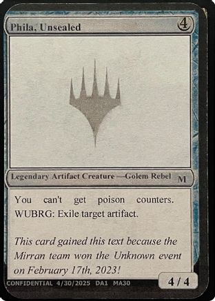 Phila, Unsealed (Reprint) (-) - Un-Known Event Playtest Cards