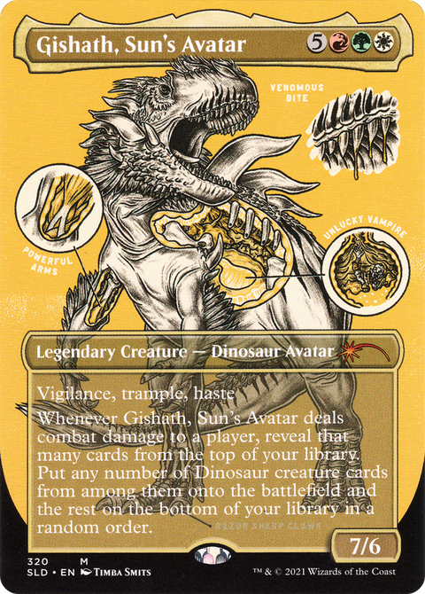 Gishath, Sun's Avatar (SLD-320) - Secret Lair Drop (Borderless) Etched Foil