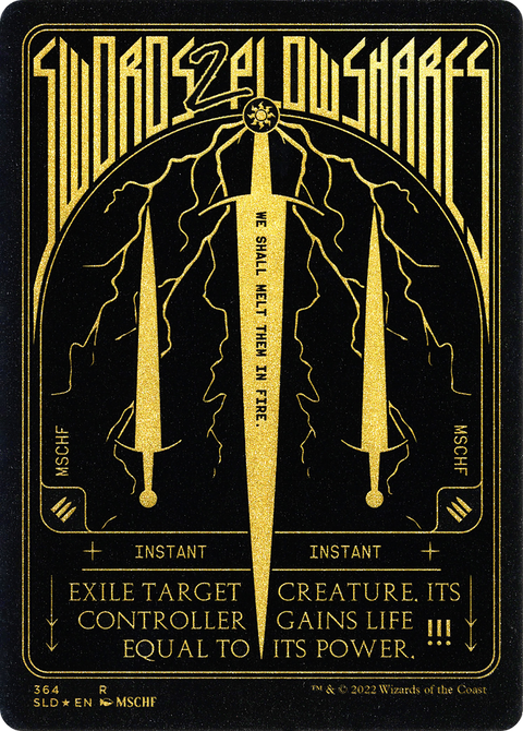 Swords to Plowshares (Foil Etched) (Gold) (SLD-364) - Secret Lair Drop Etched Foil
