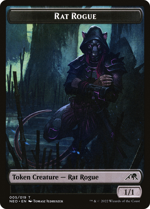 Rat Rogue Token (NEO-005) - Kamigawa: Neon Dynasty Tokens Foil