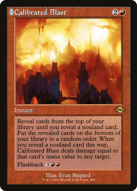 Calibrated Blast (Retro Frame) (MH2-405) - Modern Horizons 2: (tombstone) Etched Foil