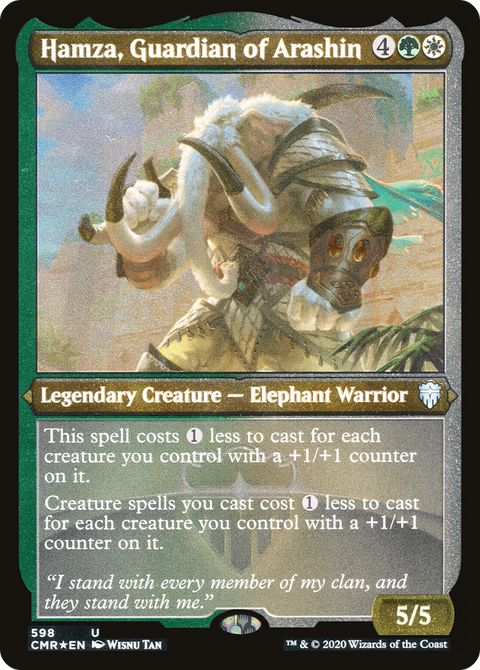 Hamza, Guardian of Arashin (Foil Etched) (CMR-598) - Commander Legends Etched Foil