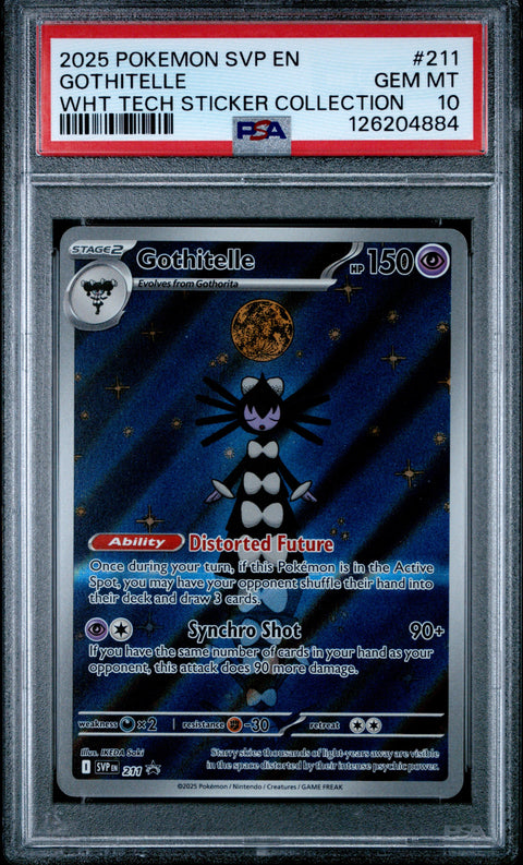 2025 POKEMON SVP EN-SV BLACK STAR PROMO #211 GOTHITELLE WHT TECH STICKER COLLECTION PSA 10