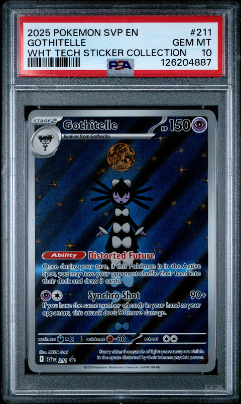 2025 POKEMON SVP EN-SV BLACK STAR PROMO #211 GOTHITELLE WHT TECH STICKER COLLECTION PSA 10