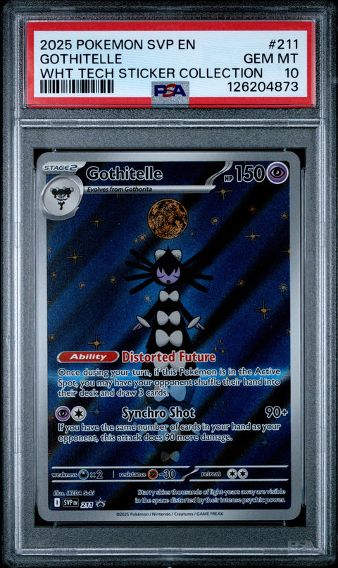 2025 POKEMON SVP EN-SV BLACK STAR PROMO #211 GOTHITELLE WHT TECH STICKER COLLECTION PSA 10