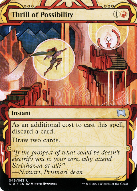 Thrill of Possibility (STA-046) - Strixhaven Mystical Archive: (Showcase) (Borderless) Etched Foil
