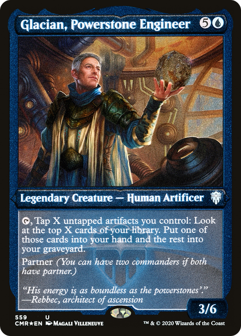 Glacian, Powerstone Engineer (Foil Etched) (CMR-559) - Commander Legends Etched Foil