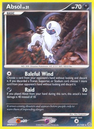 Absol 021/132  - Reverse Holofoil Secret Wonders - Rare