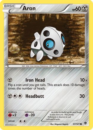Aron 057/101  - Reverse Holofoil Plasma Blast - Common