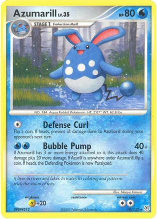 Azumarill 018  - Reverse Holofoil Diamond and Pearl - Rare