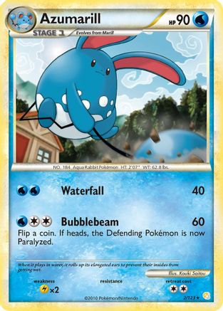 Azumarill 002  - Holofoil HeartGold SoulSilver - Holo Rare