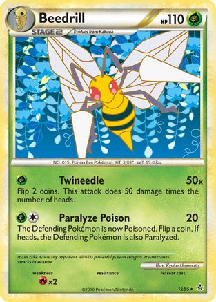 Beedrill 012  - Reverse Holofoil Unleashed - Rare