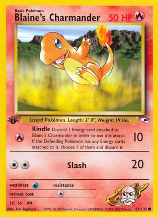 Blaine's Charmander 061/132  - Unlimited Gym Heroes - Common