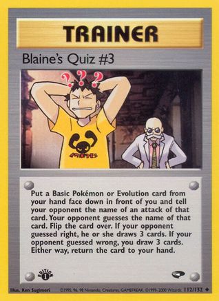 Blaine's Quiz #3 112/132  - 1st Edition Gym Challenge - Uncommon