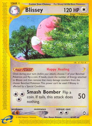 Blissey 006  - Reverse Holofoil Aquapolis - Rare