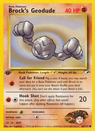 Brock's Geodude (66) 066/132  - Unlimited Gym Heroes - Common